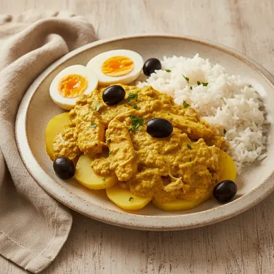 Aji de gallina (poulet crémeux au piment jaune)