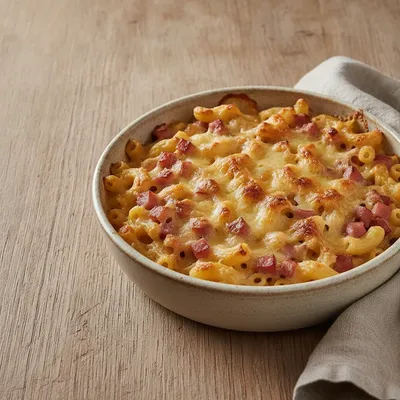 Gratin de macaronis au jambon