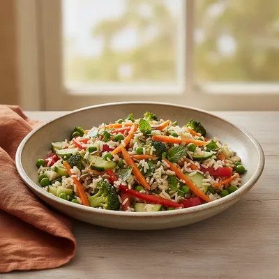 Salade de riz aux légumes croquants