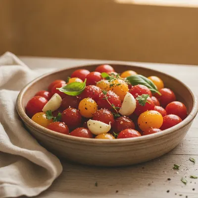 Tomates cerises marinées aux herbes