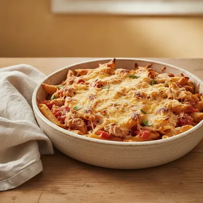 Gratin de pâtes au thon et à la tomate