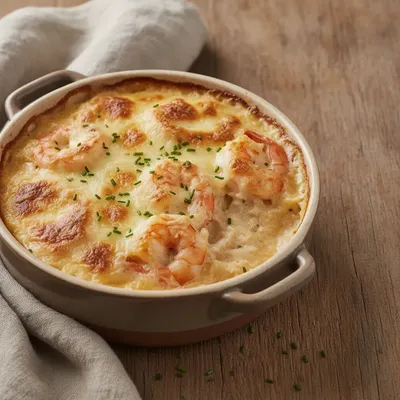 Cassolette de crevettes gratinées