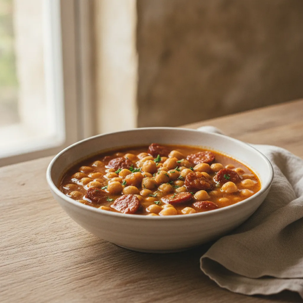 Soupe de pois chiches et chorizo