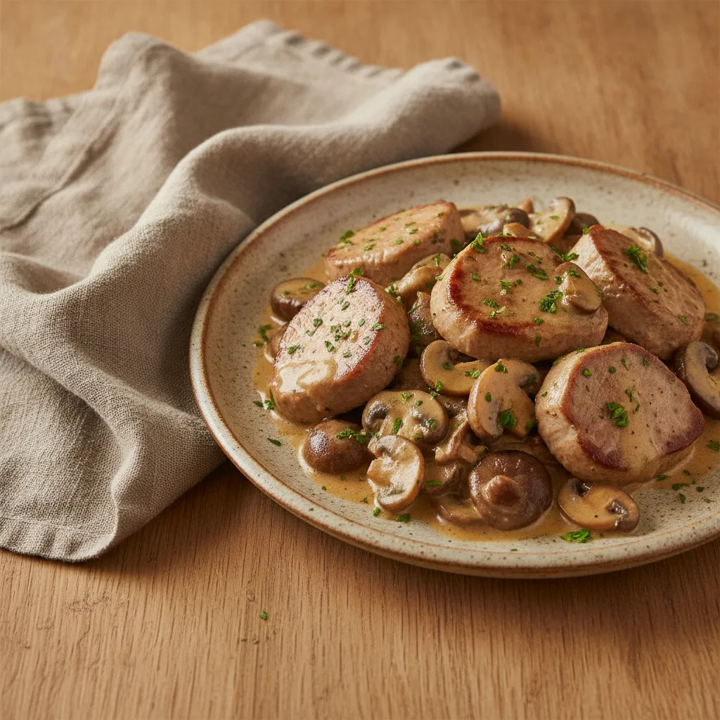 Filet mignon aux champignons à la crème