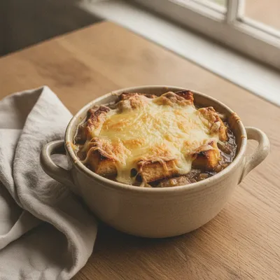 Soupe à l'oignon gratinée