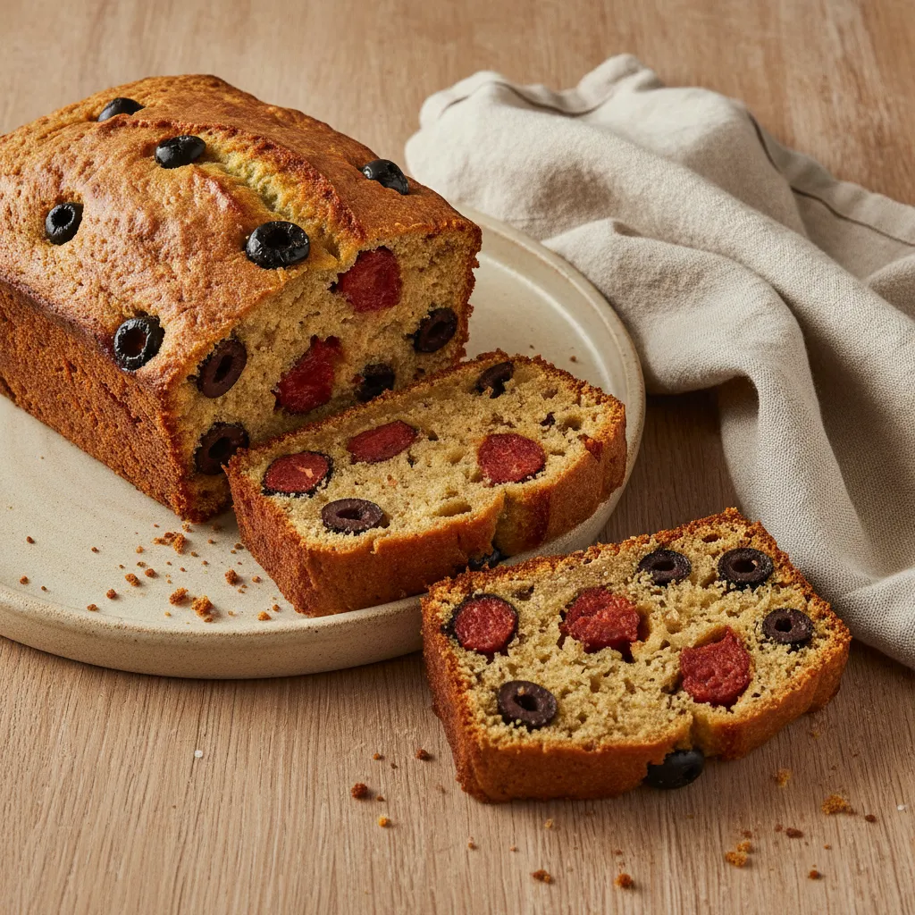 Cake au chorizo et aux olives