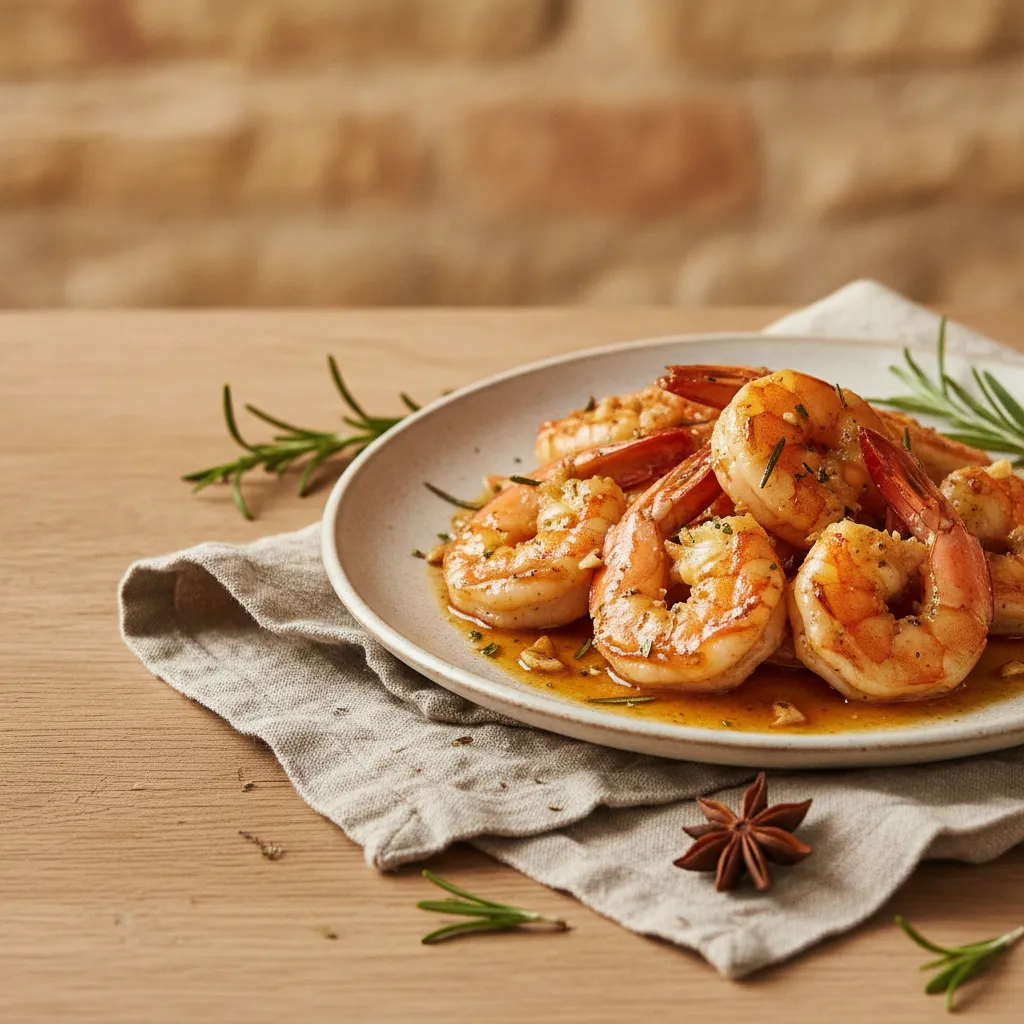 Crevettes flambées au pastis