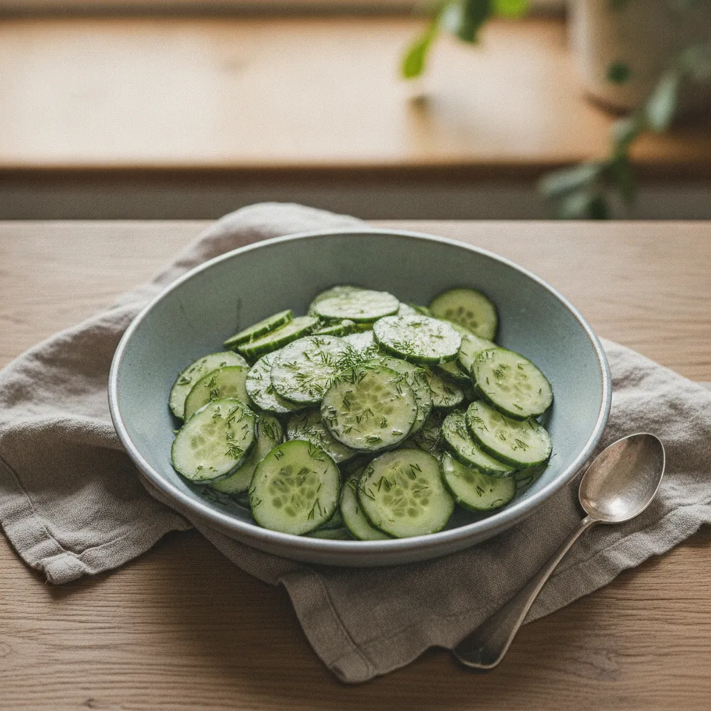 Salade de concombre à la crème et à l'aneth