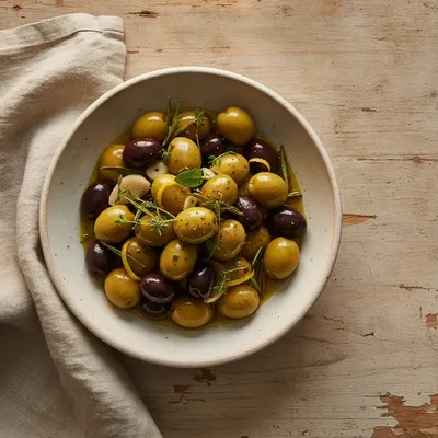 Olives marinées aux herbes