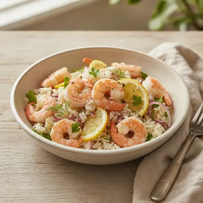 Salade de riz aux crevettes