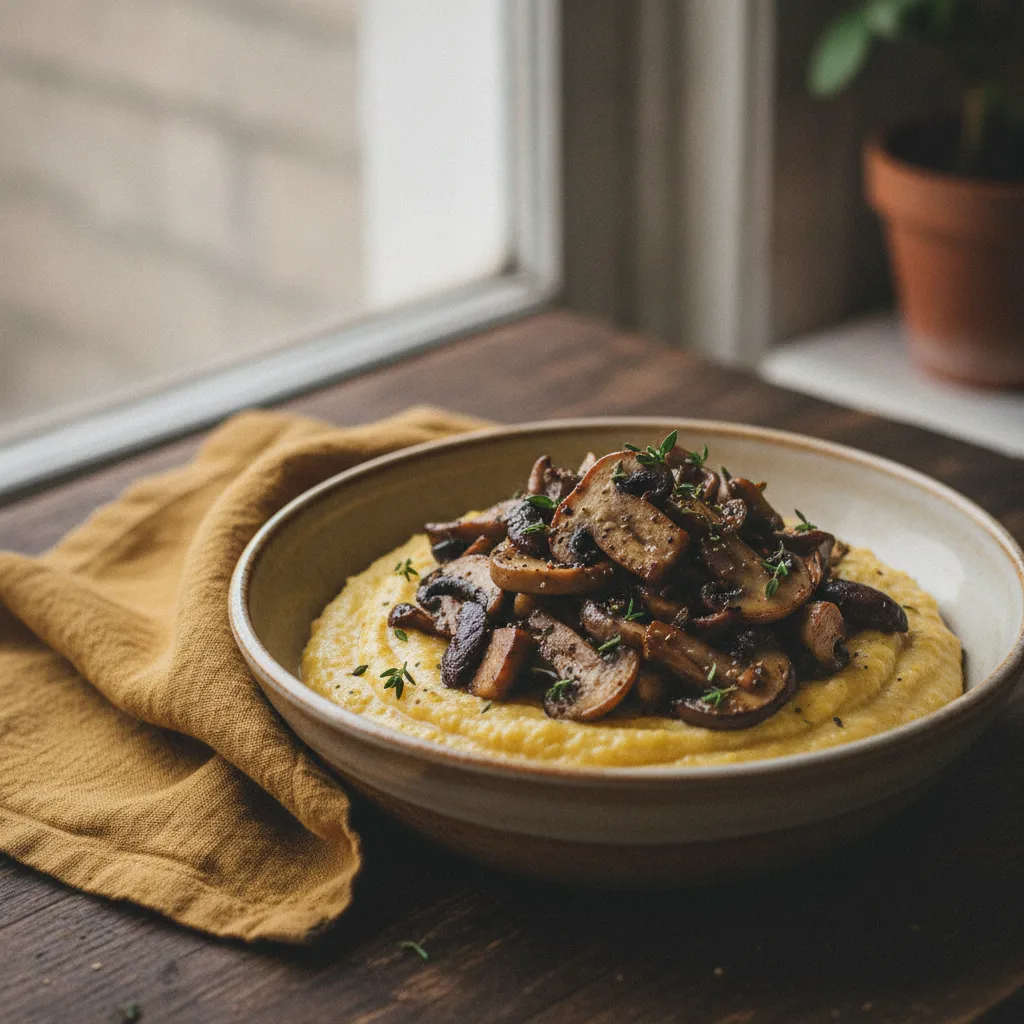 Polenta crémeuse aux champignons