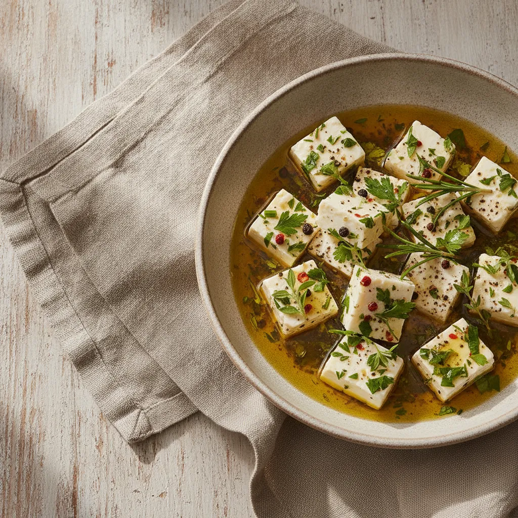 Salade de feta marinée aux herbes