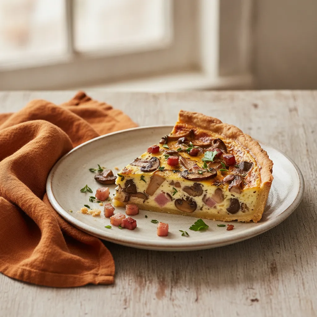 Quiche aux champignons et lardons