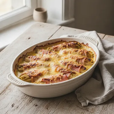 Endives au jambon fumé gratinées