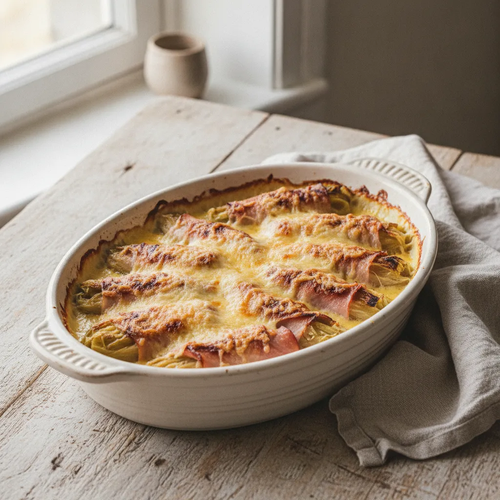Endives au jambon fumé gratinées