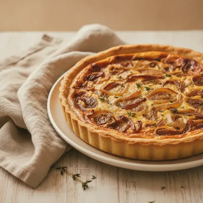 Quiche aux oignons caramélisés