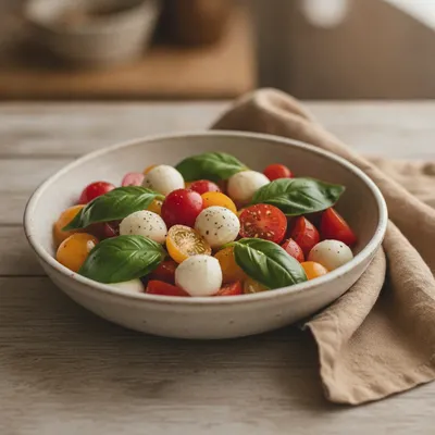 Salade de tomates cerises et mozzarella