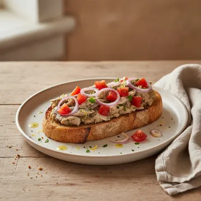 Tartine de sardines à la tomate