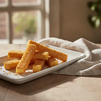 Bâtonnets de polenta panés