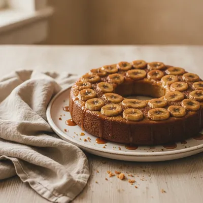 Gâteau renversé à la banane et au caramel