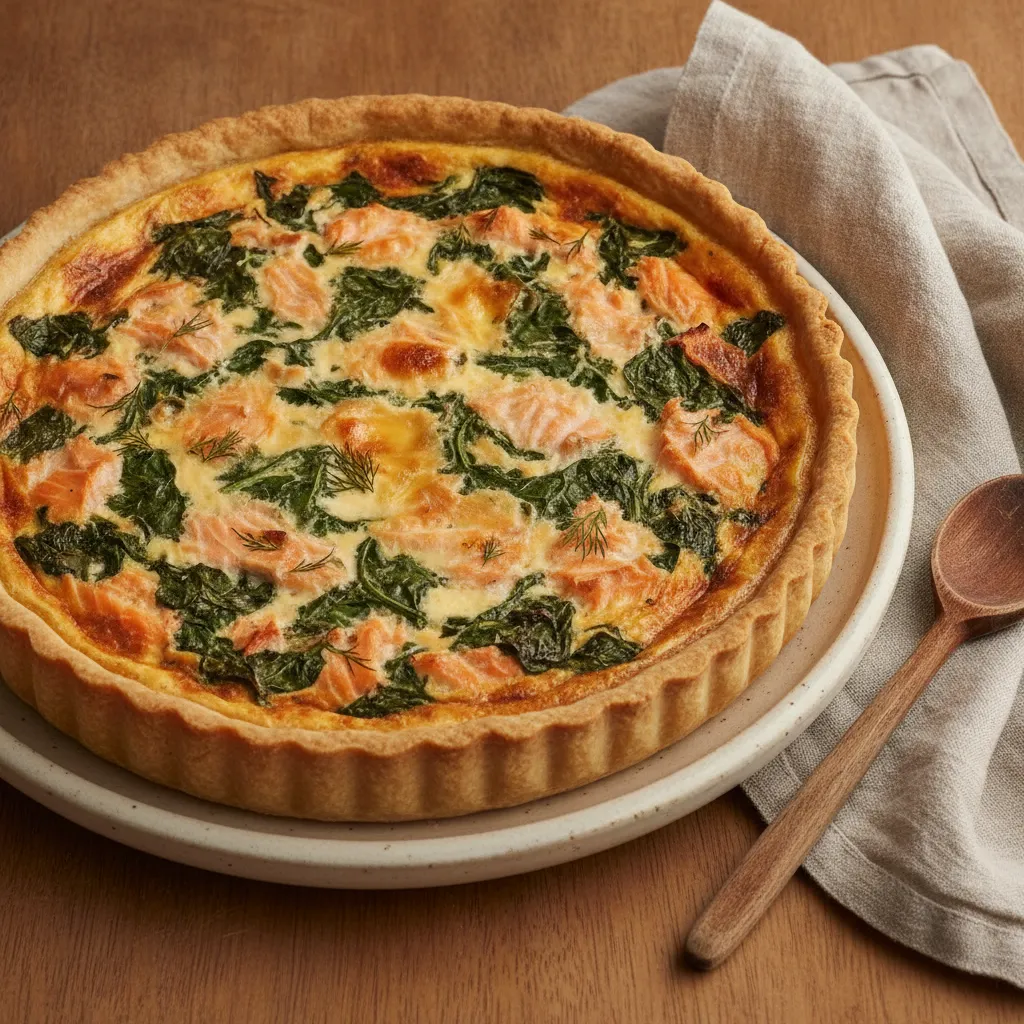 Quiche au saumon et aux épinards