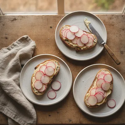 Tartines de radis au beurre demi-sel