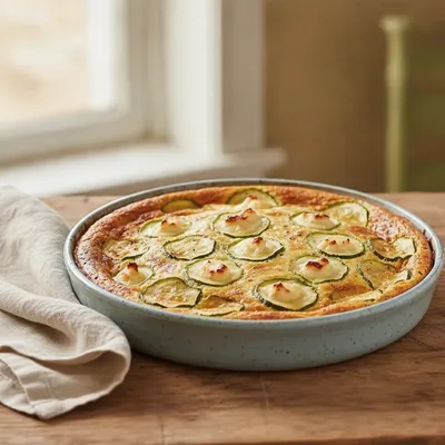 Clafoutis salé aux courgettes et chèvre