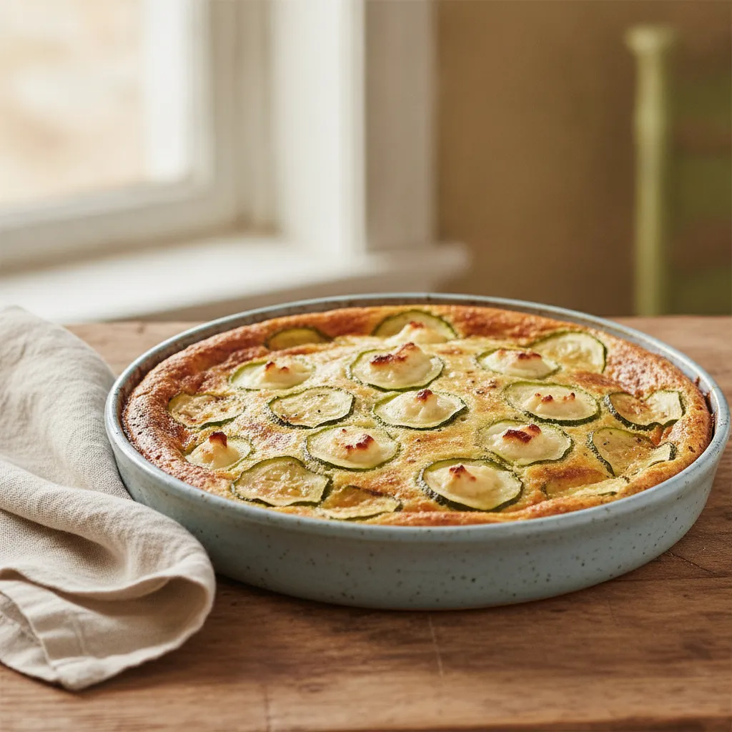 Clafoutis salé aux courgettes et chèvre
