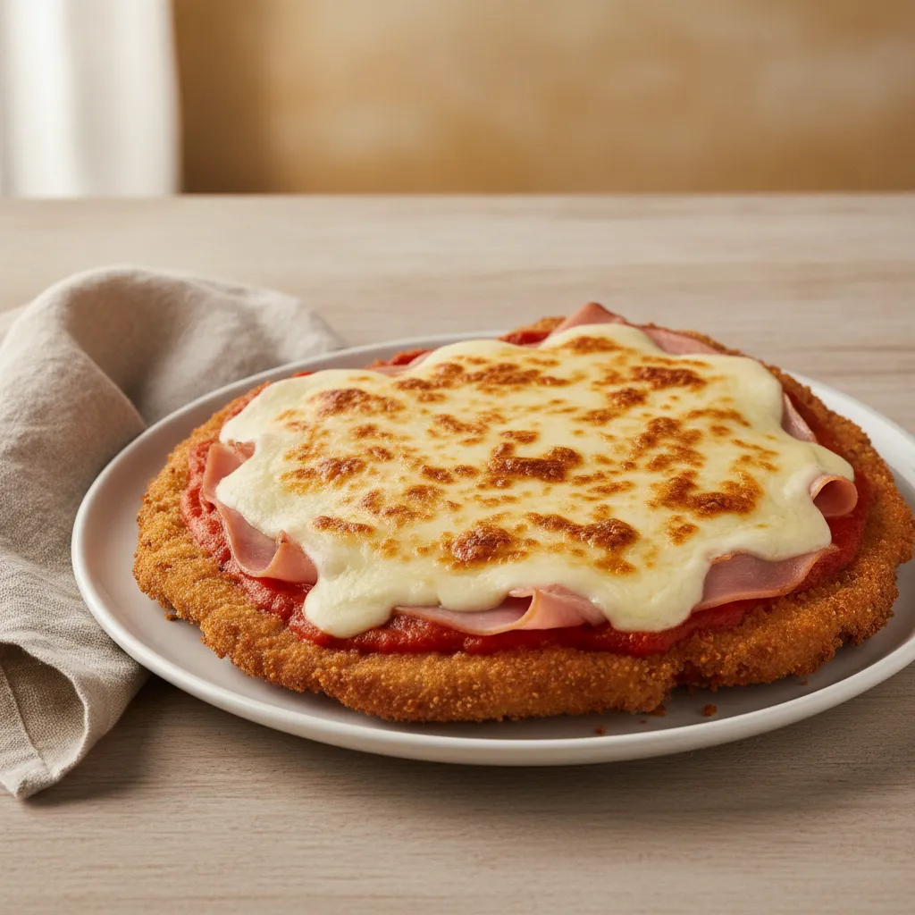 Milanesa napolitana argentine (escalope panée gratinée)