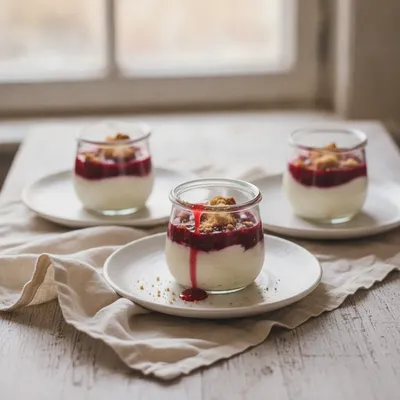 Verrines fromage blanc et groseilles