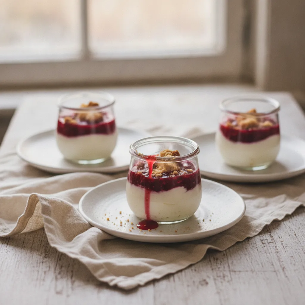 Verrines fromage blanc et groseilles