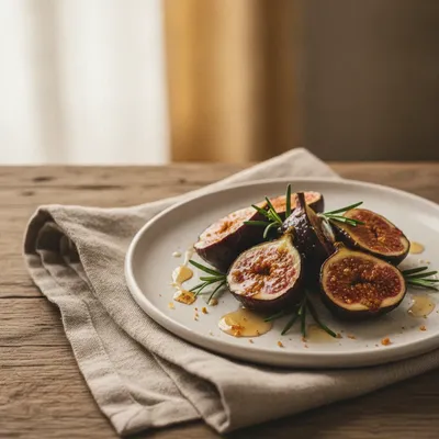 Figues rôties au miel et au romarin