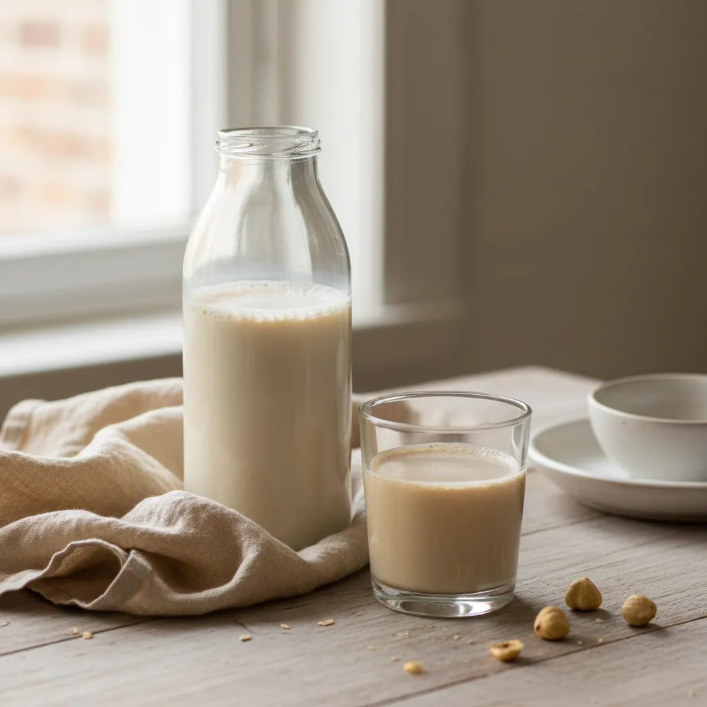 lait d'avoine et noisettes