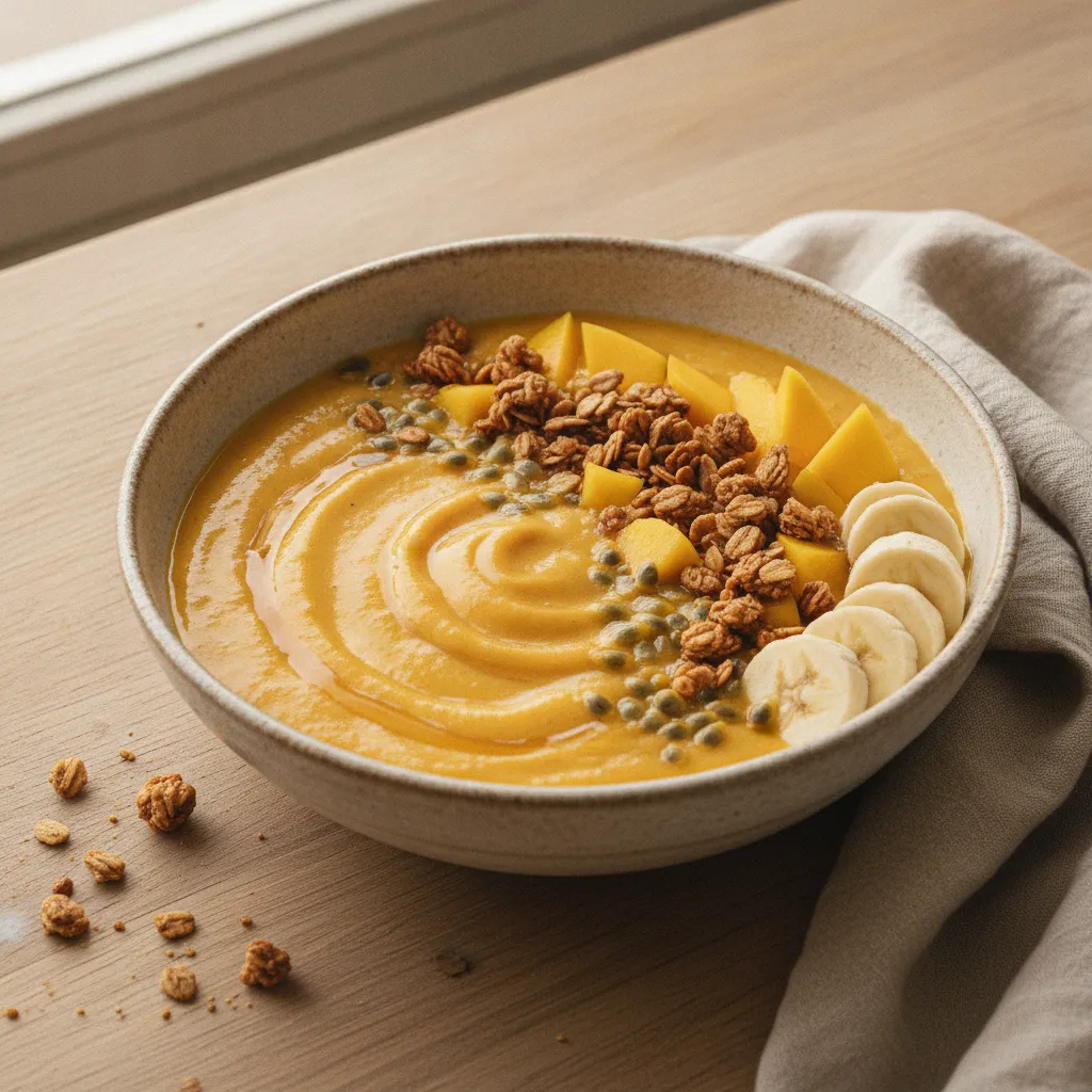 Smoothie bowl mangue-passion et granola